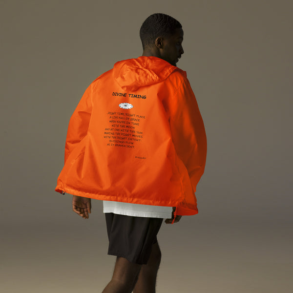 Safety clearance orange windbreaker